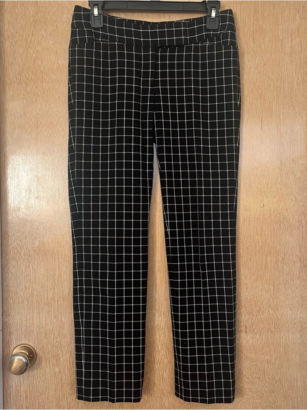 White House Black Market - Black Windowpane Slim Ankle Pants